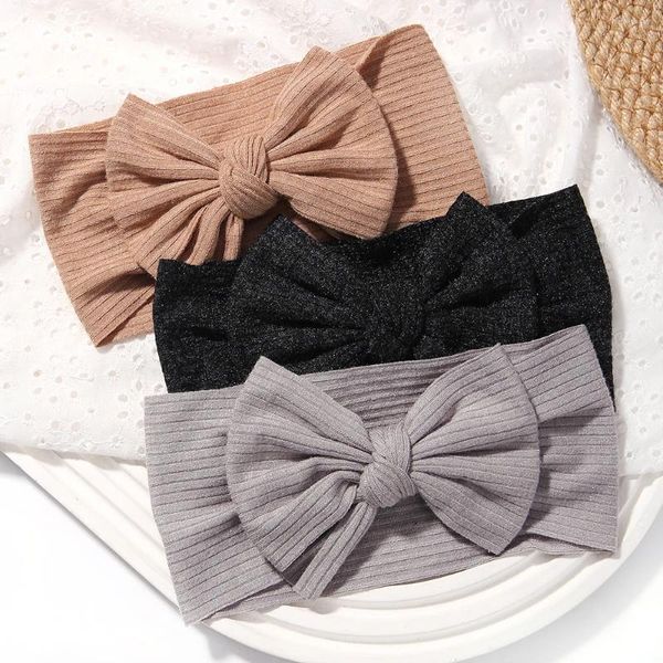 Acessórios de cabelo 1 pc macio malha bebê bandana costela arco elástico nascido headbands para bebê menina crianças turbante infantil