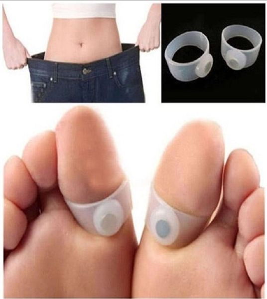 2pcspair magnético emagrecimento toe anéis corpo perder peso queimar gordura reduzir gorduras corpo silicone pé massagem produtos de emagrecimento 4418093