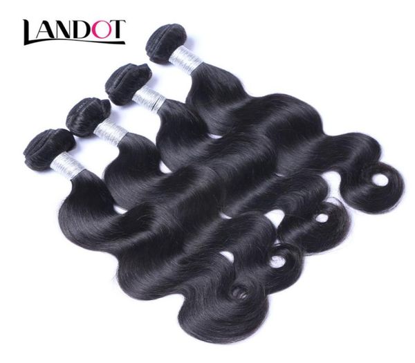 Onda do corpo do cabelo virgem brasileiro 100 pacotes de tecer cabelo humano peruano malaio indiano cambojano brasileiro ondulado remy cabelo natura4335857