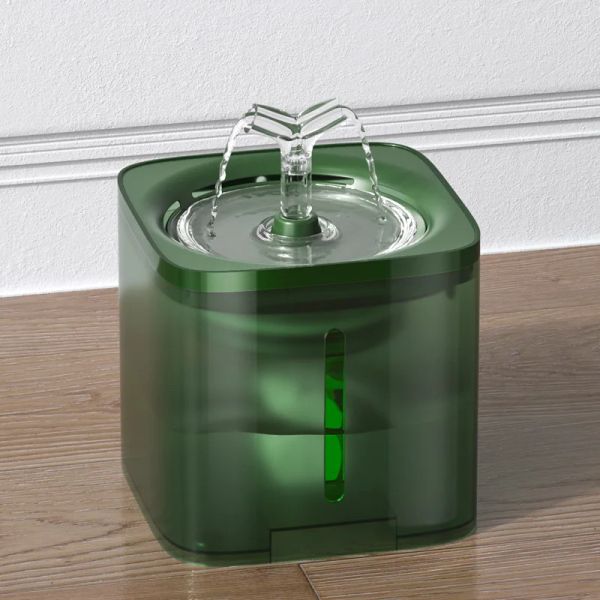 Fornisce fontana automatica per gatti da 2 litri, dispenser per filtri per l'acqua per cani intelligenti, filtro trasparente, abbeveratoio per animali domestici