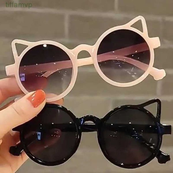 Designers de luxo óculos de sol novas crianças gato orelha redonda meninas dos desenhos animados bonito bebê ao ar livre pára-sol óculos uv400 gafas de sol qij7