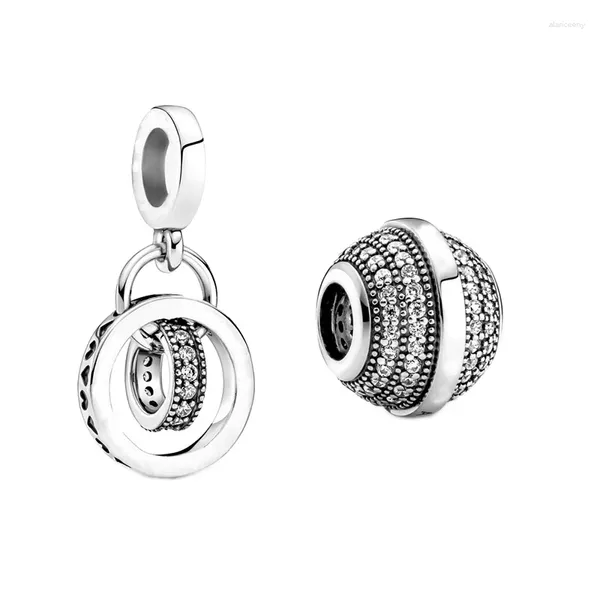 Pedras preciosas soltas pan 925 prata esterlina logotipo anel balançar encantos para fazer jóias caber pulseira original pulseiras feminino masculino presente
