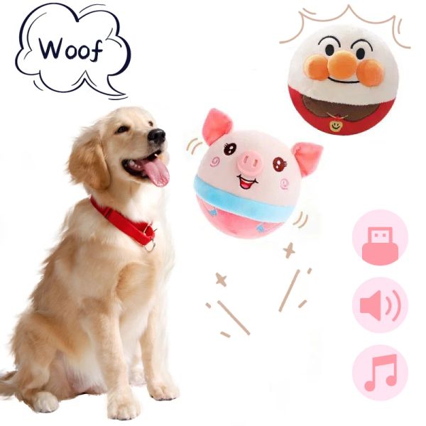 Brinquedos para animais de estimação saltando bolas de salto eletrônico brinquedo do cão de estimação brinquedos novo presente para animais de estimação usb recarregável falando interativo cão pelúcia boneca