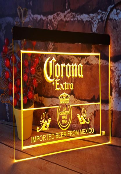 Corona Mexiko Bierbar Bar Pub Club 3D-Schilder LED-Neonlichtschild Heimdekoration Kunsthandwerk7737199