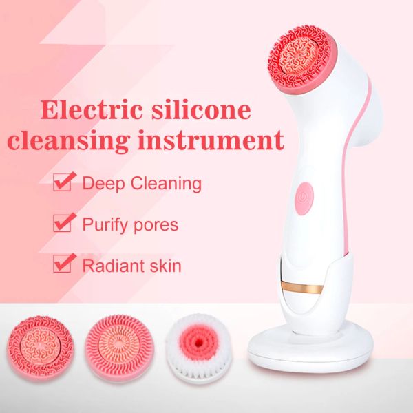 Geräte 3 Köpfe Gesichtsmassager Spa Sonic rotierende elektrische Gesichtsreinigung Pore Pore Ceaner Haut Peeling Peeling Peeling Entfernen Sie Blackhead