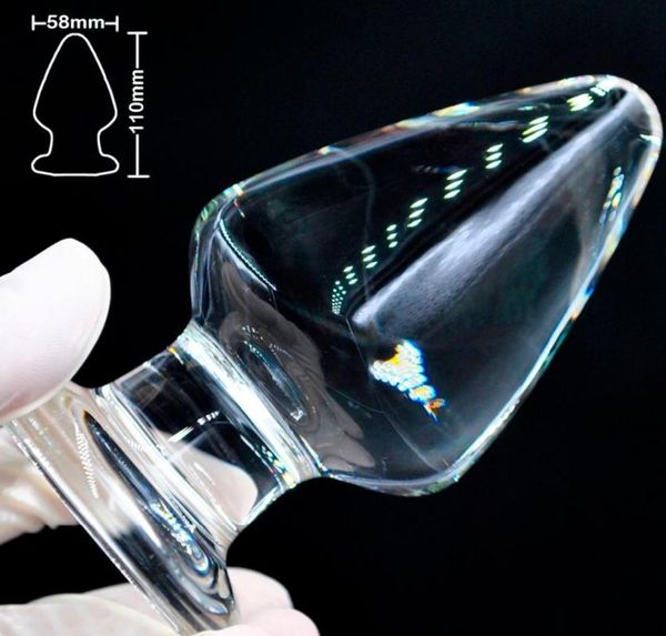 58mm grande dimensione vetro pyrex dildo anale butt plug grande cristallo pene sfera sfera masturbatore maschile prodotto giocattoli del sesso per donne uomini gay 13226453