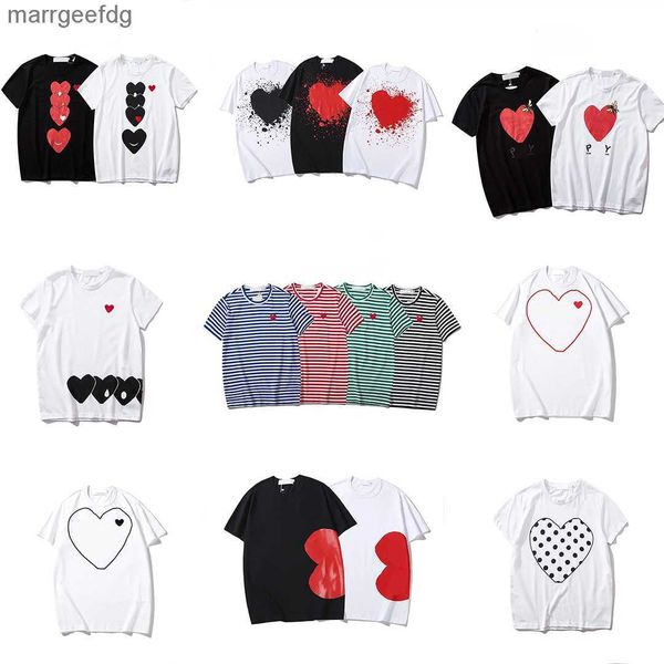 T-shirt maschile Play Designer Thirts Cuore Bradge Brand Fashion Short Short Cotton Polo Abbigliamento 240301