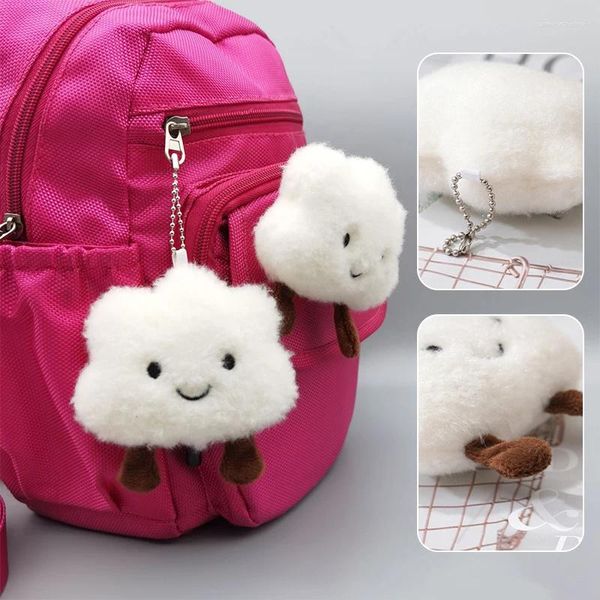 Schlüsselanhänger Niedlicher Plüsch-Wolken-Schlüsselanhänger Kawaii-Anhänger Auto-Schlüsselanhänger Weiche Puppe Spaß Mädchen Tasche Hängende Verzierung