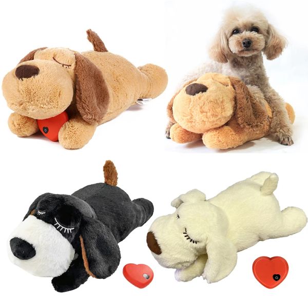 Brinquedos bonito batimento cardíaco filhote de cachorro treinamento comportamental brinquedo de pelúcia animal de estimação confortável aconchego ansiedade alívio sono boneca durável cão navio da gota