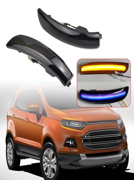 Для Ford Kuga Escape EcoSport 20132018 светодиодный динамический указатель поворота, мигалка с струящейся водой, мигалка для бокового зеркала, мигалка1012366