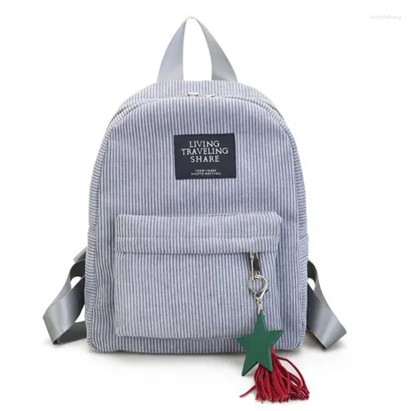 Zaino da donna Mini velluto a coste femminile Eco Semplice borsa a tracolla in tela Borse da viaggio piccole casual da donna per adolescenti