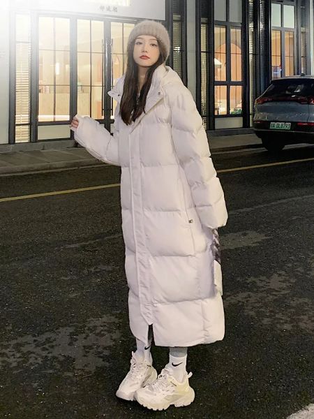 Parkas Ayunsue Neue Feste Farbe Lange Gerade Winter Mantel Casual Frauen Parkas Kleidung Mit Kapuze Stilvolle Winter Jacke Weibliche Oberbekleidung