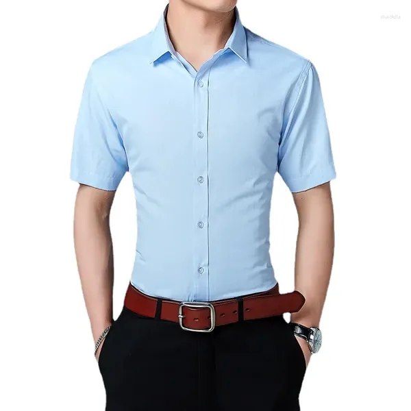 Männer Hemden Ankunft Kurzarm Hemd Koreanische Mode Jugend Mens Casual Slim Fit Solide Plus Größe Männer Kleidung