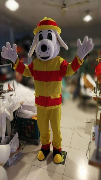 FIREMAN FIRE DOG MASCOT Costume Tamanho adulto 0123456781034565