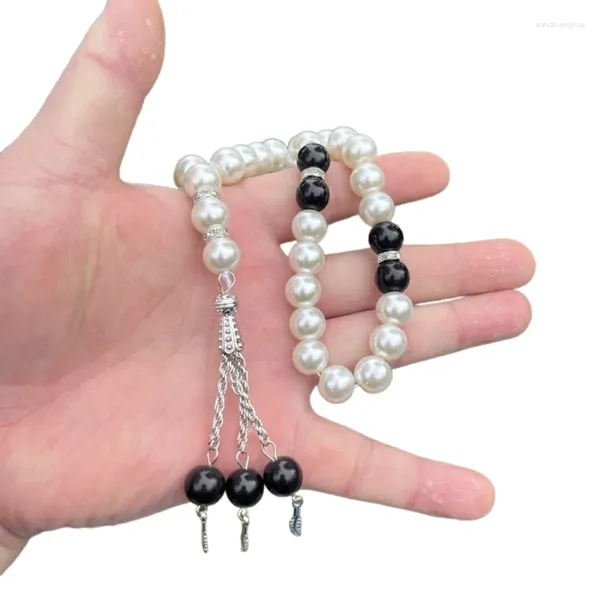 Link pulseiras confortável frisado pulseira rosário corrente elegante pulso jóias grânulos religiosos adequados para meditação