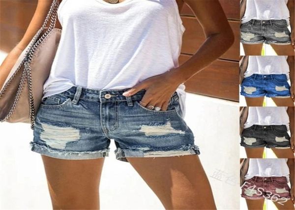 Modehandbuch Ausgefranste Shorts für Damen, Jeans, Straßenkleidung, Sommer, Übergröße, zerrissene Loch-Flanging-Hosen, Bleistift S5XL3090209