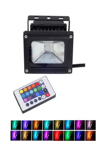 Holofotes LED 10W 20W 30W 50W RGB Luz de inundação Iluminação externa 16 cores RGB Refletor de controle remoto 85265V IP65 Floodlight6907356