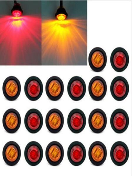 20X Mini 34quot AmberRed LED Bullet Blinker Licht Seitenmarkierung LKW Anhänger Auto Styling6809555