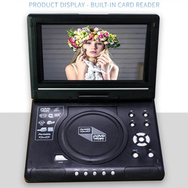 9,8-дюймовый DVD-плеер с функцией ТВ Поворотный экран Автомобильный DVD-видеоплеер FM-радио AV-вход/выход MMC/SD/MS 3in1 кард-ридер DVD-плеер