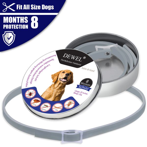 Collari Dewel Anti pulci Zecche Insetti Zanzare Impermeabile Lunga Durata 8 Mesi Protezione Collare per cani Personalizzato Cucciolo Gatto Pet Collari