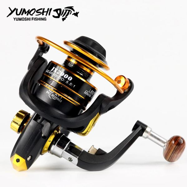 Carretilhas NOVO Metal Spinning Fishing Reel 13 + 1BB 5.5:1 Equipamento de pesca Pesca Carrete Spinnning Reel Feeder Carp Fishing Wheel 10007000 JX