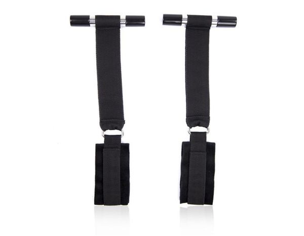 Sex Furnitures1 paio di cinturini per polsini in nylon nero per appendere le manette con cinturino per altalena per giochi di sesso per adulti q05068294485