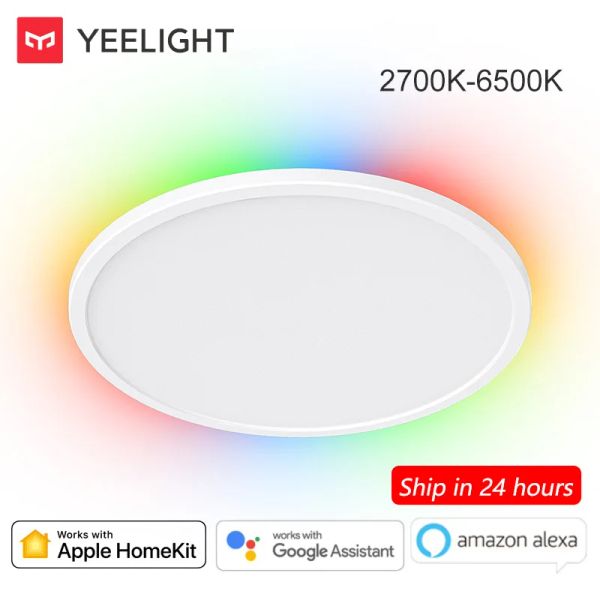 Controle Yeelight Inteligente LED RGB Luz de Teto 400C 25mm Ultra Fino 2700K6500K Regulável IP54 À Prova D 'Água 220V Controle Inteligente para Homekit