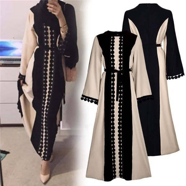 Vestiti nuovi abiti islamici musulmani per donne in Medio Oriente Duibai Arabo Ramadan Preghiera in pizzo Polka Sticking Abita Abaya Abete