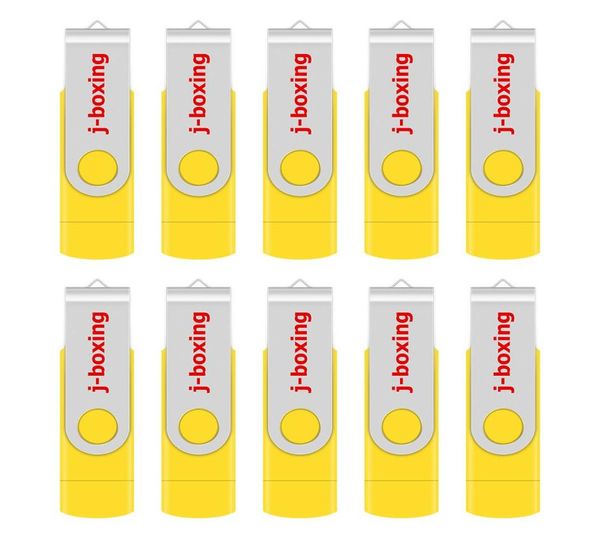 Bulk Amarelo 10PCS 8GB OTG USB 20 Flash Drive Giratório Thumb Drives Memory Stick Pen Storage para Computador Android Smartphone Tablet 3223402