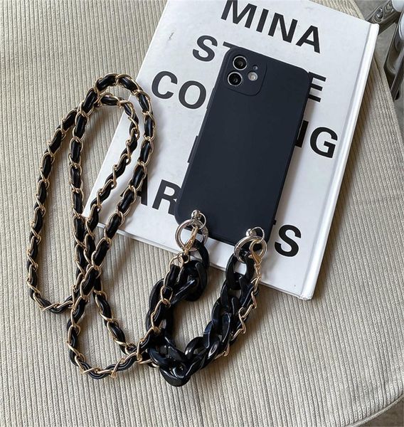 Custodie per telefoni cellulari Collana a catena con tracolla Bracciale portatile Cordino in pelle Custodia per telefono per iPhone 12 11 13 14 Pro Max XR X XS 6 6S2187949