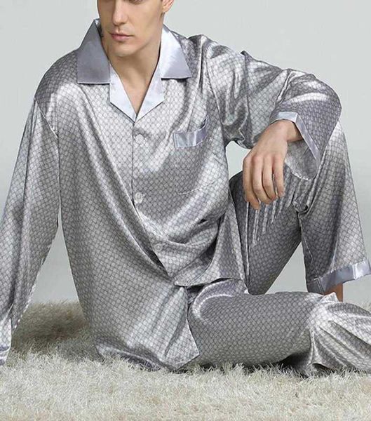 Designer-Männer039s-Nachtwäsche Herren-Designer-Pyjamas für Herren-Nachtwäsche Langarm-Schlafoberteile Hosen Dünnes Eisseide-Set Pijama1856252 DesignerPCUP