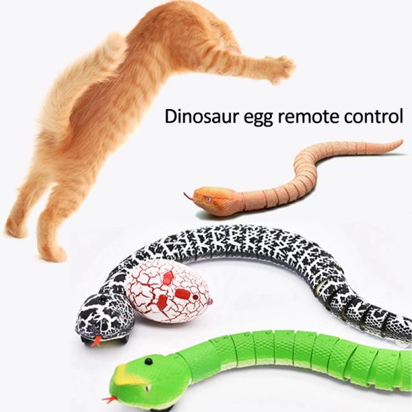 Brinquedos de controle remoto infravermelho brinquedo de cobra para gato com ovo interativo cobra gato teaser jogo acessórios de brinquedo cães brinquedos gatinho inteligente