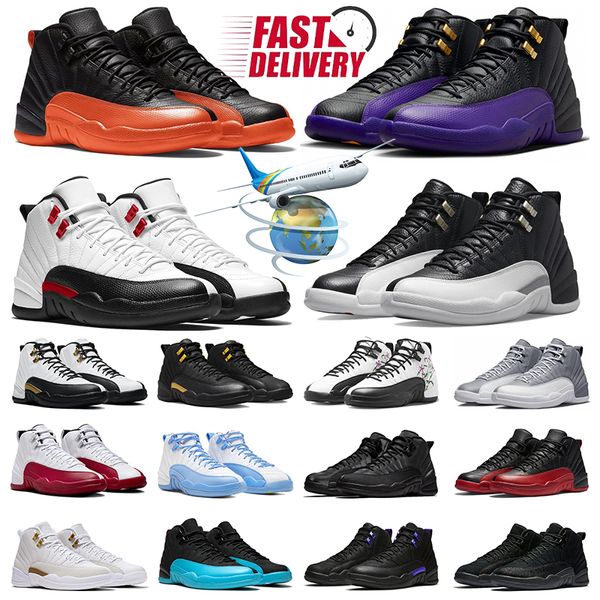 Jumpman 12s Homens Sapatos de Basquete 12 Celestial Gold Red Táxi Cereja Royal Playoffs Campo Roxo Mulheres Mens Treinadores Esportes Ao Ar Livre Sapatilhas