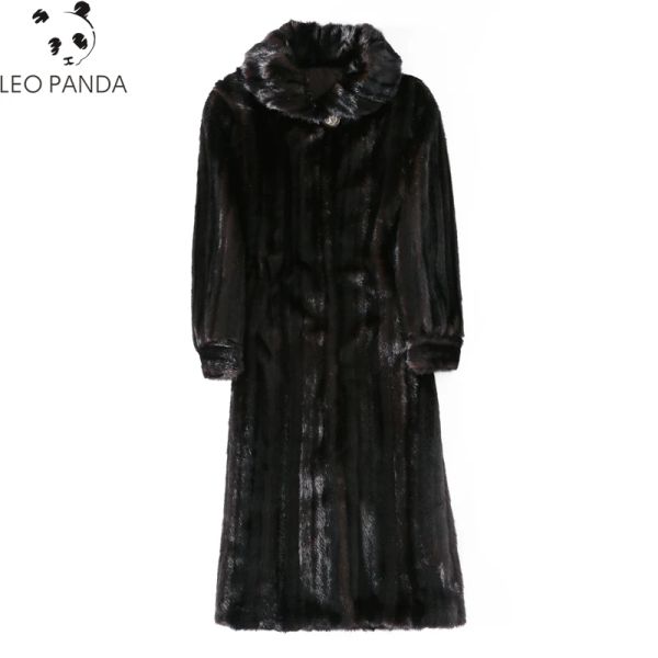 Peles Superior de qualidade real Mink para casaco de pele de inverno China de manga cheia quente e longa longa casacos de pele naturais plus size 5xl