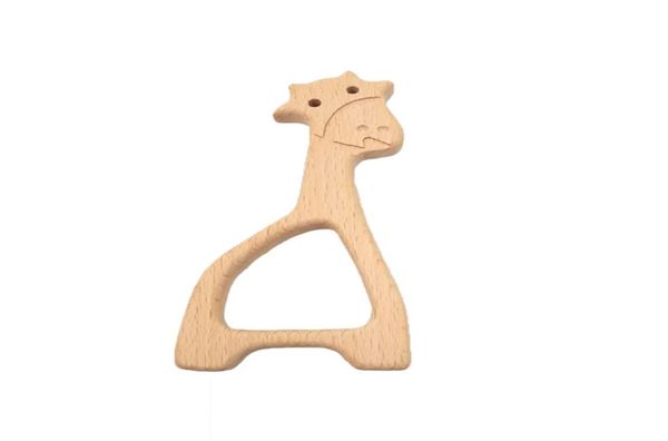 4 pezzi di legno di faggio giraffa massaggiagengive a forma di animale massaggiagengive neonati dentizione giocattoli accessori per bambini per la collana del bambino making5686961