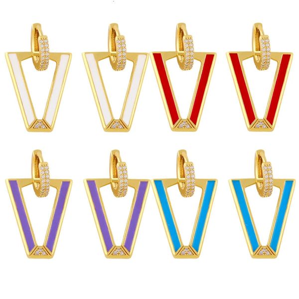 Y2K moda semplice triangolo geometrico orecchino di goccia per le donne coreano colore della caramella gocciolante olio orecchio anello alla moda gioielli regali del partito 240227