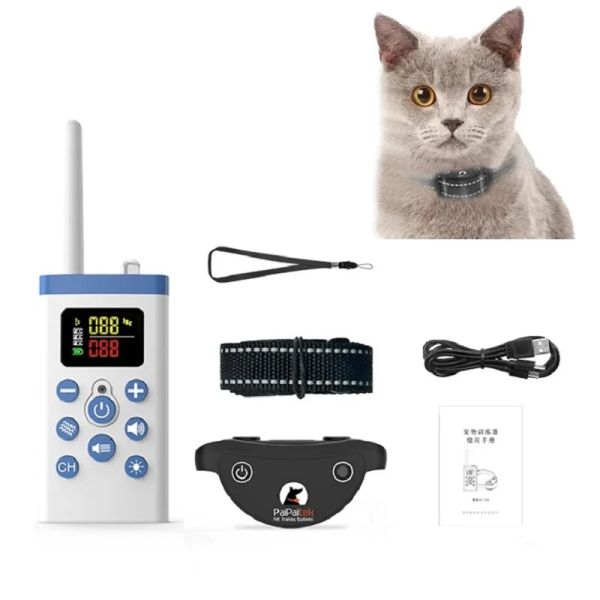 Repelentes novo gato anti miado colar gato parar casca colar com controle remoto gato rolha automática casca trainer pet colar