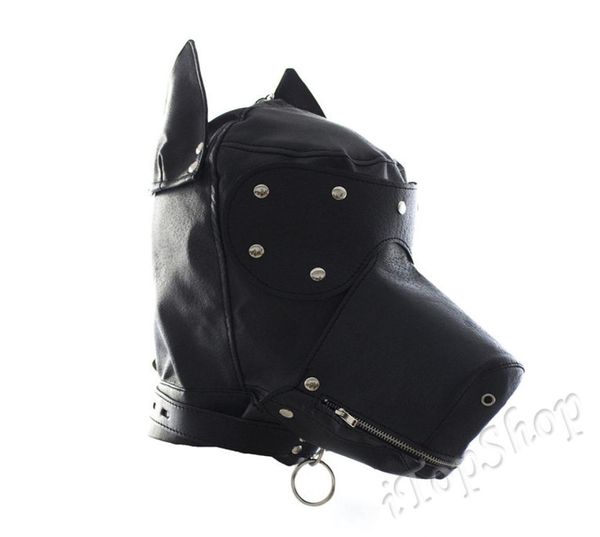 Costume Party Leather Gimp Dog Puppy Hood Maschera intera Bondage Fetish Halloween UK R5016993849