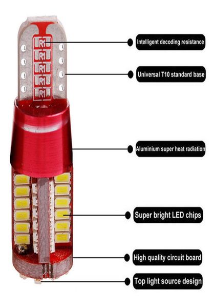 10X T10 501 194 W5W 3014 57SMD LED Lampadine per auto Parcheggio Canbus Bianco Indicatore per auto Auto Wedge Clearance Lights Lampadina Lampade di parcheggio8691451