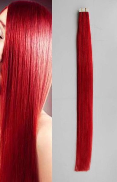 Extensão de cabelo humano de cabelo humano vermelho Extensão de cabelo brasileiro reto Cabelo 20 PCS 30G 40G 50G 60G 70G5744727