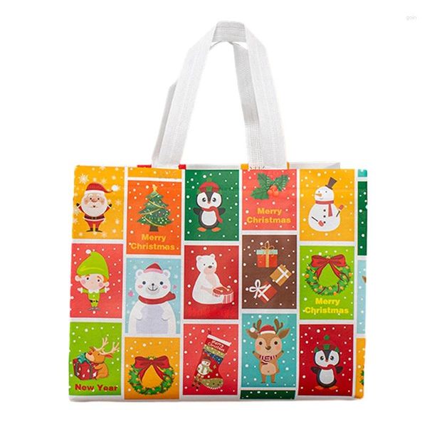 Рождественские украшения, подарочные пакеты, Санта-Снеговик, Лось, печенье, шоколадная упаковочная сумка, нетканая сумка-тоут Navidad Noel, 2024 год