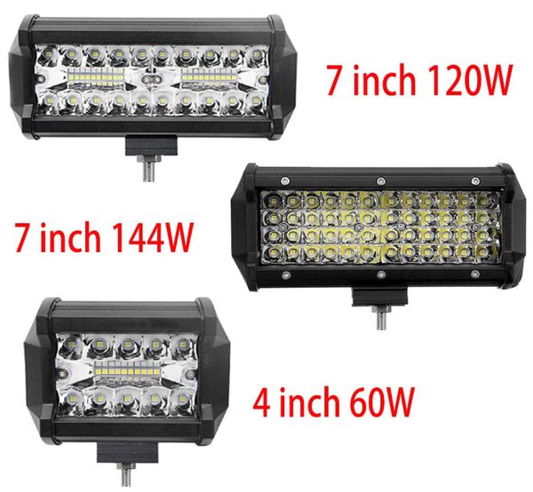 7 Polegada 144w combo led barras de luz ponto feixe de inundação 4x4 ponto 12v 24v 4wd barra led farol para barcos automóveis suv atv light4433328