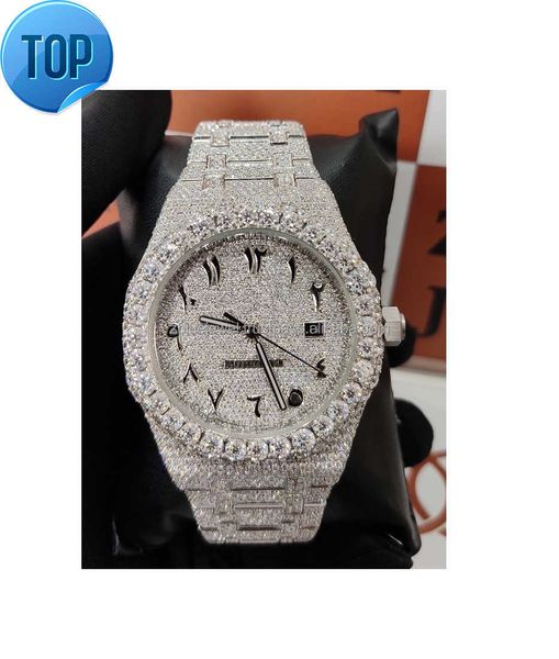 Gute Qualität Iced Out Moissanit Diamant Uhr farblose Diamant Uhr für Männer Frauen beste Qualität Großhandelspreis