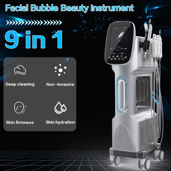 Máquina de beleza com bolhas faciais 9 em 1, hidradermoabrasão, rejuvenescimento, esfoliante facial, clareamento hidratante, dispositivo de cosmetologia anti-rugas