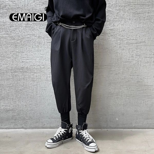 Pantaloni stile harem casual a catena da uomo Capris Giappone Harajuku stile coreano streetwear pantaloni al polpaccio per donna pantaloni punk gotici