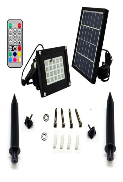 5 stücke N510G 6V 3W Solar Panel Power Solar LED Flutlicht Lampe Fernbedienung RGBW Outdoor Garten Platz scheinwerfer6221574