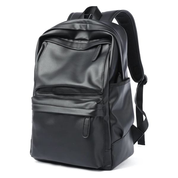 Mochila de couro à prova d'água para homens, mochila para caminhadas ao ar livre, bolsa escolar, grande capacidade de viagem, mochila para laptop de 15,6 polegadas