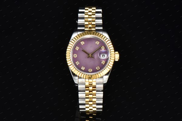 2024 novo relógio Datejust 28 mm A carcaça é feita de aço 904 Vidro de safira espelhado usando movimento suíço 2671 novo aço inoxidável 904L de cabeça dupla