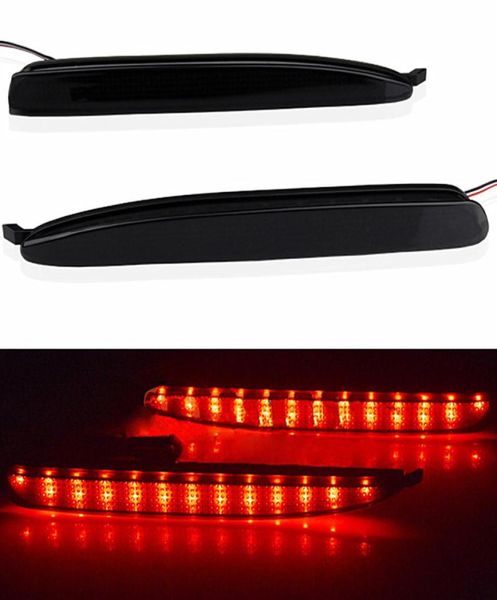 2 x lente preta fumada led refletor de para-choque traseiro luz de freio para 0308 mazda 6 luz carro led 3943022