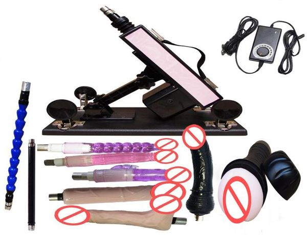 Luxuriöses automatisches Sexmaschinenpistolen-Set mit 9 Aufsätzen für Männer und Frauen. LOVE Machine mit männlichem Masturbationsbecher und großem Dildo2198633